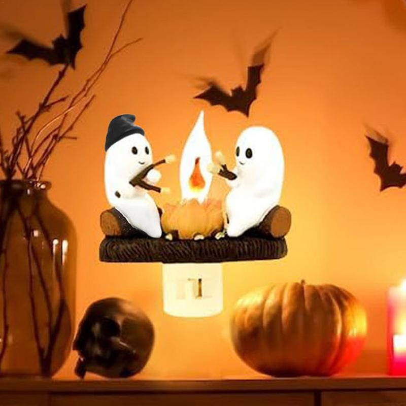 Ghostly Campfire Flickering Night Light