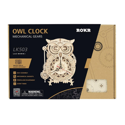 Puzziv Owl Clock LK503 Battery Mechanical Gears Kit