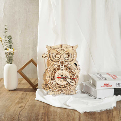 Puzziv Owl Clock LK503 Battery Mechanical Gears Kit