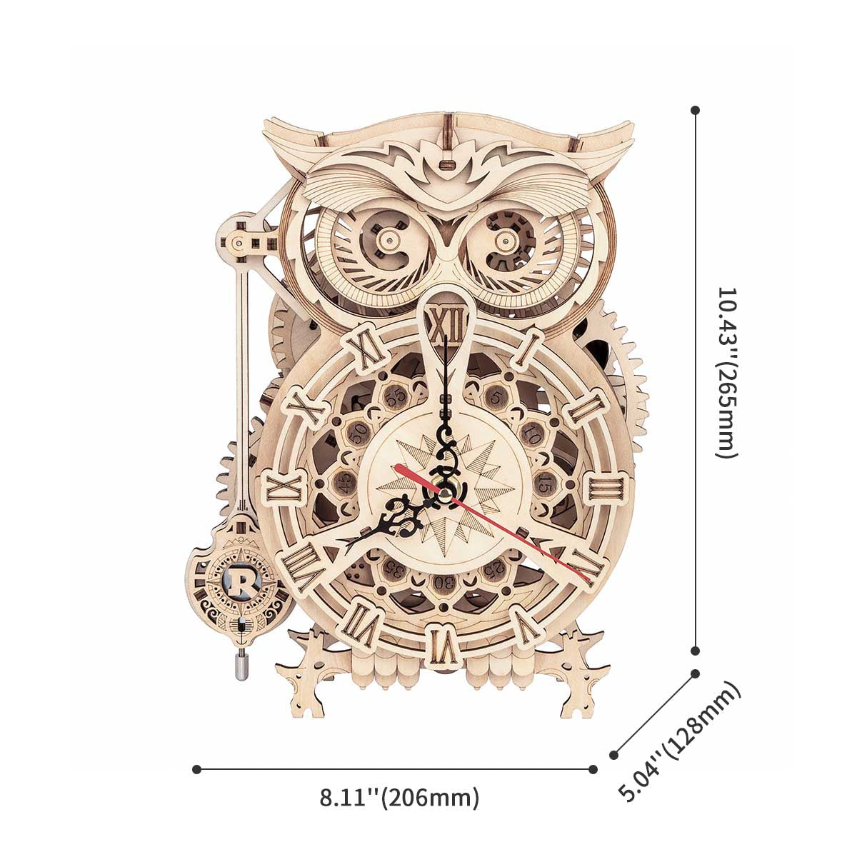 Puzziv Owl Clock LK503 Battery Mechanical Gears Kit