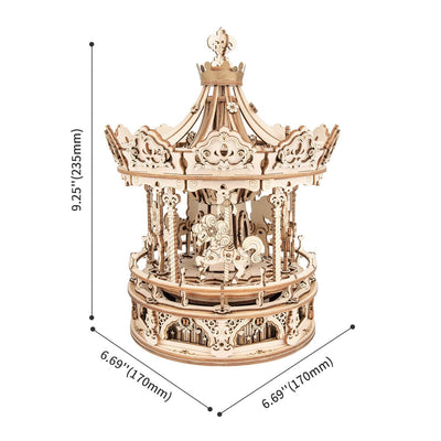 Puzziv Romantic Carousel AMK62 Mechanical Music Box