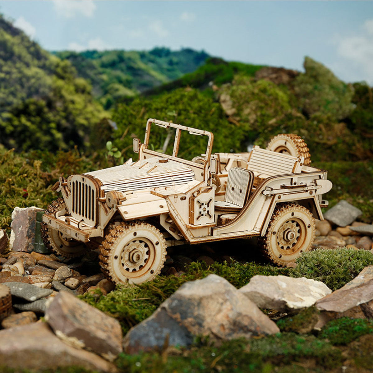 Puzziv Army Field Car MC701 -1:18 Scale Jeep Model