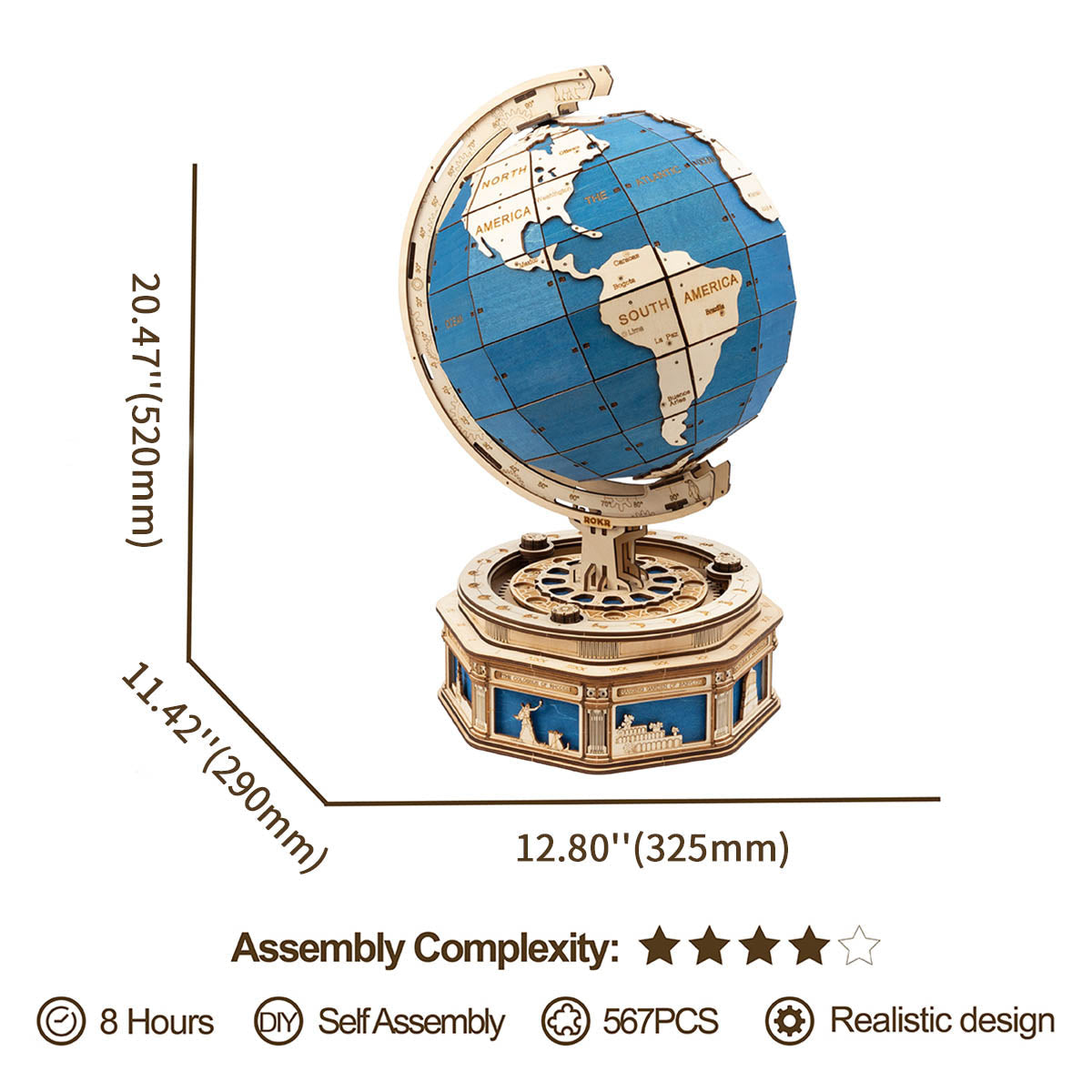 Puzziv The Globe ST002 Huge 3D Wooden Model