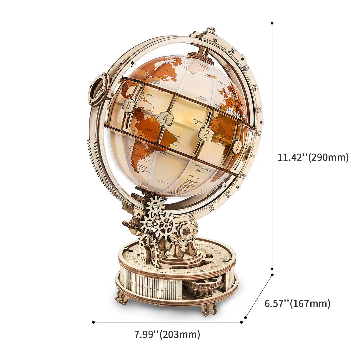 Puzziv Luminous Globe 3D Wooden Puzzle ST003