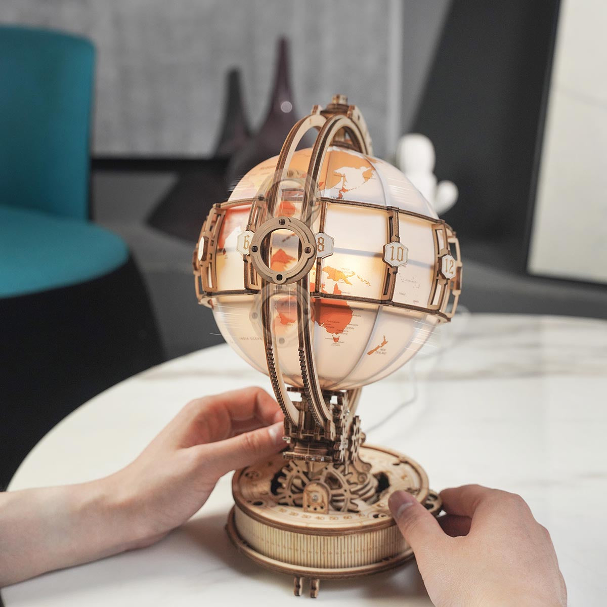 Puzziv Luminous Globe 3D Wooden Puzzle ST003