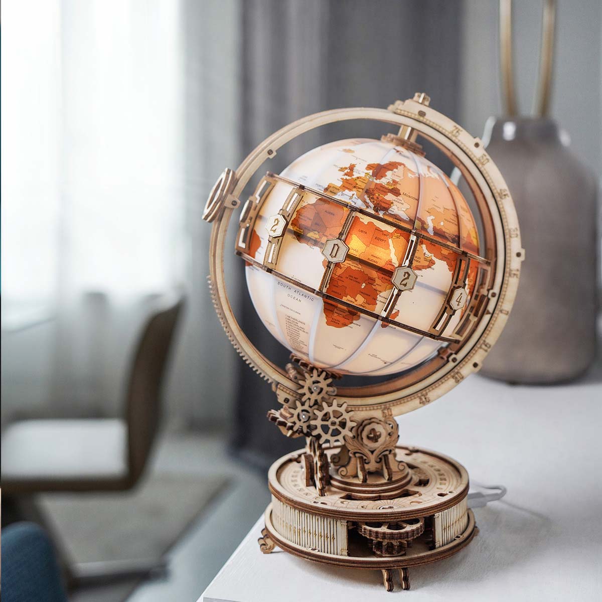 Puzziv Luminous Globe 3D Wooden Puzzle ST003