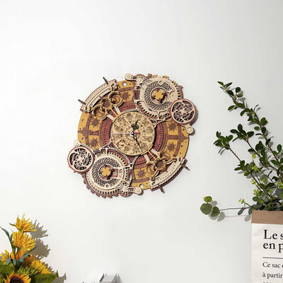 Puzziv Zodiac Wall DIY Clock Time Engine LC601-3D Wooden Puzzle