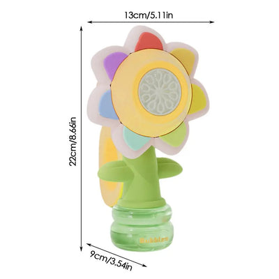 Puzziv™ | Automatic Flower Bubble Machine with Rotating Lights